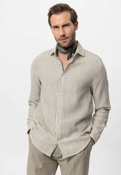 Antioch Blusenshirt Caracas Regular Fit Khaki/Weiß/Beige