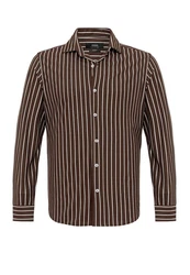 Antioch Blusenshirt Libreville Slim Fit Braun/Dunkelbraun
