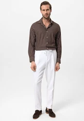 Antioch Blusenshirt Libreville Slim Fit Braun/Dunkelbraun