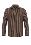 Antioch Blusenshirt Libreville Slim Fit Braun/Dunkelbraun
