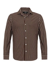Antioch Blusenshirt Libreville Slim Fit Braun/Dunkelbraun