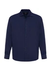Antioch Blusenshirt Marino Open Collar Relax Fit Long Sleeve Dunkelblau/Blau