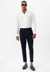Antioch Blusenshirt Marino Open Collar Relax Fit Long Sleeve Weiß/Creme