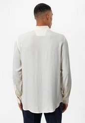 Antioch Blusenshirt Marino Open Collar Relax Fit Long Sleeve Weiß/Creme