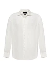 Antioch Blusenshirt Marino Open Collar Relax Fit Long Sleeve Weiß/Creme
