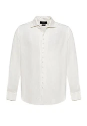 Antioch Blusenshirt Marino Open Collar Relax Fit Long Sleeve Weiß/Creme