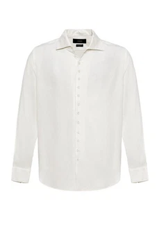 Antioch Blusenshirt Marino Open Collar Relax Fit Long Sleeve Weiß/Creme