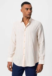 Antioch Blusenshirt Paris Langarm Casual Slim Fit Weiß/Beige/Orange/Creme