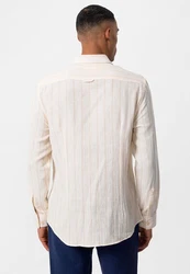 Antioch Blusenshirt Paris Langarm Casual Slim Fit Weiß/Beige/Orange/Creme