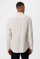 Antioch Blusenshirt Paris Langarm Casual Slim Fit Beige/Weiß/Creme
