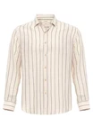 Antioch Blusenshirt Paris Langarm Casual Slim Fit Beige/Weiß/Creme