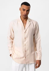 Antioch Blusenshirt Kopenhag Relax Fit Lapel Collar Beige/Orange/Rosa