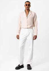Antioch Blusenshirt Kopenhag Relax Fit Lapel Collar Beige/Orange/Rosa