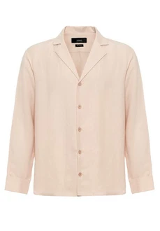 Antioch Blusenshirt Kopenhag Relax Fit Lapel Collar Beige/Orange/Rosa