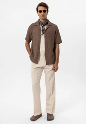 Antioch Blusenshirt Giovanni Braun/Grau/Beige/Dunkelbraun