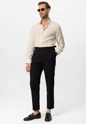 Antioch Strandhose Augusto Regular Fit Schwarz/Dunkelgrau