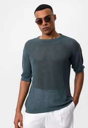 Antioch Poloshirt OSLO Kurzarm Crewneck Dunkelblau/Grau/Dunkelgrau