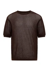 Antioch Poloshirt OSLO Kurzarm Crewneck Dunkelbraun/Braun