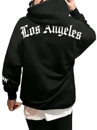 Kapuzenpullover Herren Hoodie Pullover Langarmshirt Oversize Los Angeles