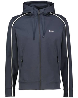 BOSS Sweatjacke mit Kapuze SAGGY Dunkelblau/Grau