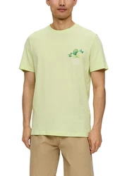 s.Oliver Kurzarmshirt T-Shirt Hellgrün/Grün/Neonfarben/Gelb