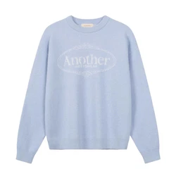 Another Cotton Lab Sweatshirt Royal Chest Print Sweater Hellblau
