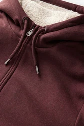Next Kapuzenfleecejacke Teddyfell mit Reißverschluss (1-St) Dunkelrot/Bordeaux/Braun