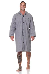 Pyjama Herren langarm Nachthemd gewebt - auch in bergre