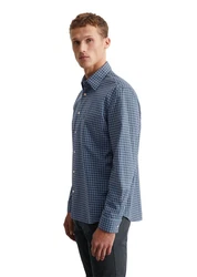 Marc O'Polo Langarmhemd Vichy-Karo Blau/Hellblau/Dunkelblau