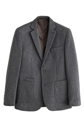 Sakko Signature Slim Fit Sakko mit Fischgrtmuster (1-tlg)