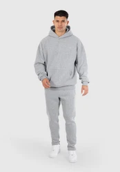 Smilodox Hoodie Rami Oversize Kapuzenpullover Grau/Hellgrau/Silber
