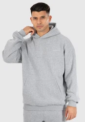 Smilodox Hoodie Rami Oversize Kapuzenpullover Grau/Hellgrau/Silber