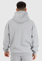 Smilodox Hoodie Rami Oversize Kapuzenpullover Grau/Hellgrau/Silber