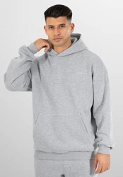 Smilodox Hoodie Rami Oversize Kapuzenpullover Grau/Hellgrau/Silber