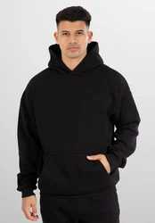 Smilodox Hoodie Rami Oversize Kapuzenpullover Schwarz