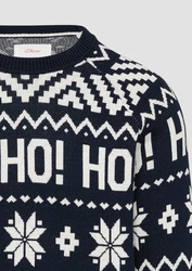 s.Oliver Strickpullover Weihnachtspullover Lila/Dunkelblau/Weiß/Gelb/Blau/Hellblau