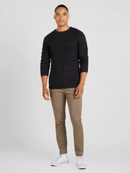 JACK & JONES Pullover JJELEWIS Schwarz/Dunkelgrau/Grau