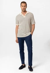 Antioch Sweatshirt Silvio Beige/Dunkelblau
