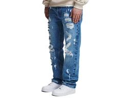 2Y Studios Bequeme Jeans Firio Destroyed Straight Jeans Blau/Hellblau