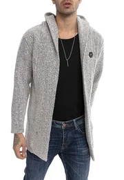 Strickjacke mit Kapuze ohne Verschluss Grobstrick Jacke