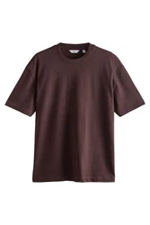 Next T-Shirt aus schwerem Stoff Dunkelbraun/Braun/Dunkelrot/Bordeaux