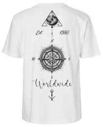 T-Shirt Herren T-Shirt Basic Rundhals Kompass Welt