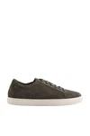 Next Lederturnschuhe Sneaker Dunkelgrün/Khaki/Grau/Dunkelbraun