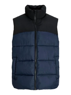Jack & Jones Plus Weste 'JJMoon' navy/schwarz