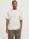 Jack & Jones Rundhalsshirt JJEURBAN EDGE STUDIO TEE SS O-NECK Beige/Khaki/Weiß