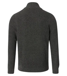 CASAMODA Troyer Sweatjacke Strickjacke Strickpullover Dunkelgrau/Grau/Dunkelgrün