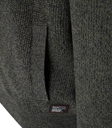 CASAMODA Troyer Sweatjacke Strickjacke Strickpullover Dunkelgrau/Grau/Dunkelgrün