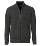 CASAMODA Troyer Sweatjacke Strickjacke Strickpullover Dunkelgrau/Grau/Dunkelgrün