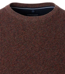 CASAMODA Rundhalspullover Braun/Dunkelrot/Rot/Bordeaux/Orange