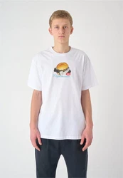 Cleptomanicx T-Shirt WTFISH Weiß/Gelb/Hellblau